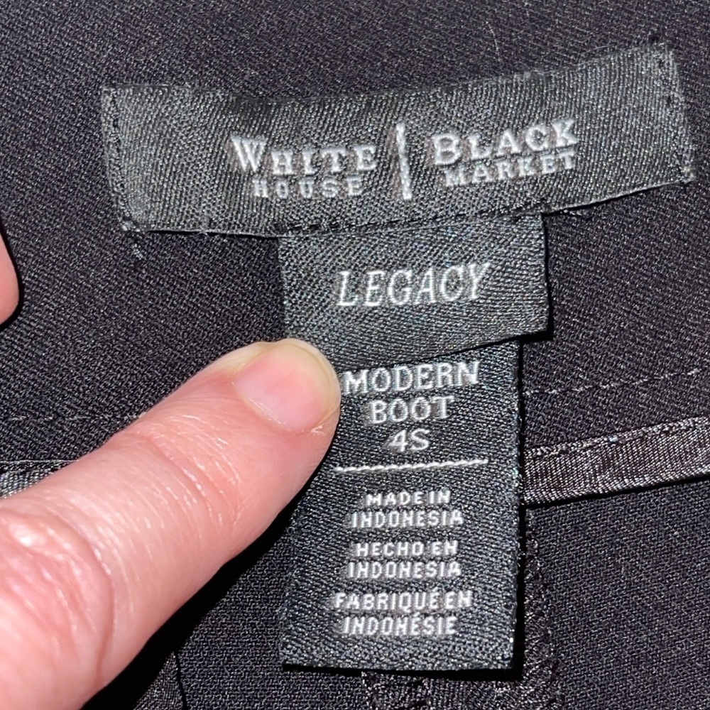 W.H.B.M Black “Legacy” Modern Boot Dress Pants Sz. 4 Short/ 30” Inseam - Picture 9 of 13